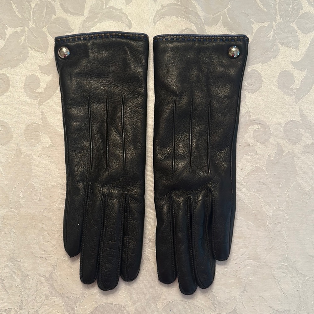 Authentic Coach Women’s Leather Gloves Lined In Cashm… Gem
